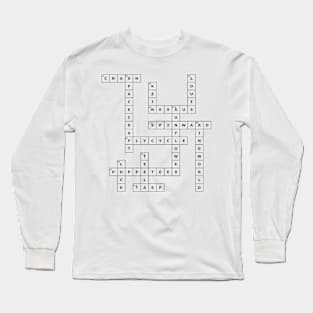 (1970RI) Crossword pattern with words from a famous 1970 science fiction book. Long Sleeve T-Shirt